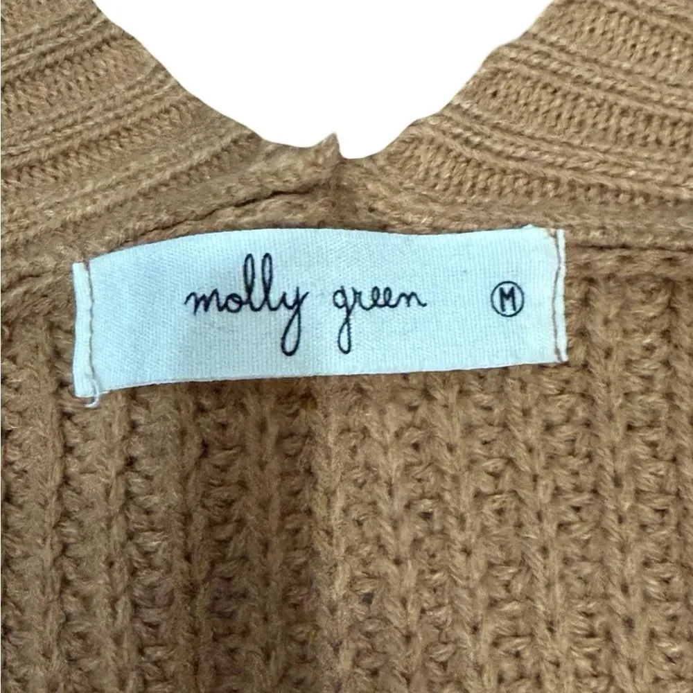 Molly Green Sleeveless Knit Sweater‎ Vest – Women’s M – Camel Tan